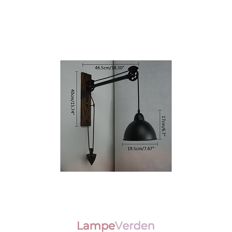 Amerikansk landlig væglampe retro kreativ træskive væglampe