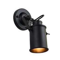 Malet stål Væglampe Stum Sort Amerikansk Kaffe Dekoration Retro Væglampe Lyssværd Lampe På Væg