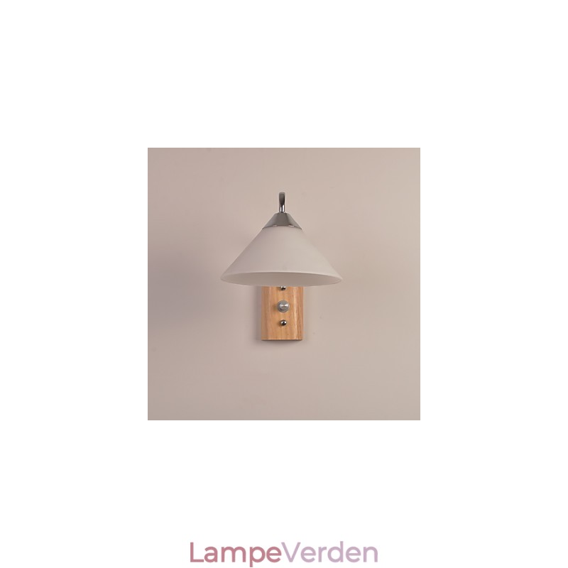 Enkel væglampe Sengebordslampe med glasskærm og massivt træ til kommode i soveværelset Stue Babyværelse College sovesal Sofabord Bogreoler