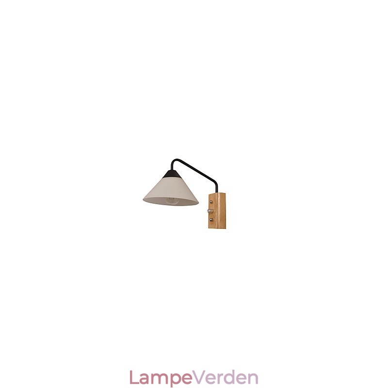 Enkel væglampe Sengebordslampe med glasskærm og massivt træ til kommode i soveværelset Stue Babyværelse College sovesal Sofabord Bogreoler