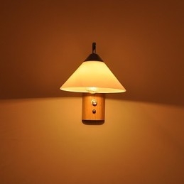Enkel væglampe Sengebordslampe med glasskærm og massivt træ til kommode i soveværelset Stue Babyværelse College sovesal Sofabord Bogreoler