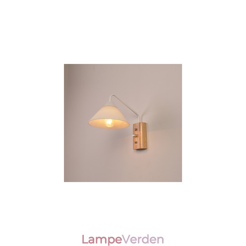 Enkel væglampe Sengebordslampe med glasskærm og massivt træ til kommode i soveværelset Stue Babyværelse College sovesal Sofabord Bogreoler