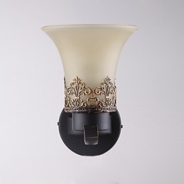 Enkelt hoved Amerikansk landskab vintage metal med glas væglampe til kantinen stuen Entry Foyer Dekorer væglampe