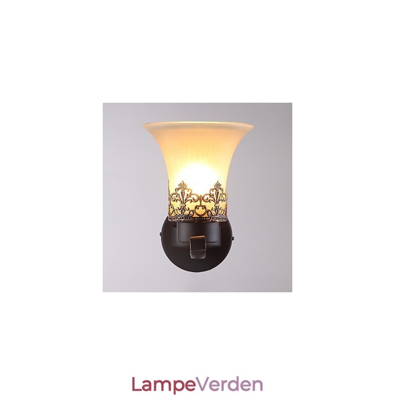 Enkelt hoved Amerikansk landskab vintage metal med glas væglampe til kantinen stuen Entry Foyer Dekorer væglampe