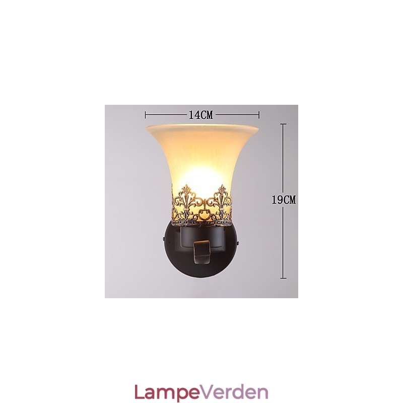 Enkelt hoved Amerikansk landskab vintage metal med glas væglampe til kantinen stuen Entry Foyer Dekorer væglampe