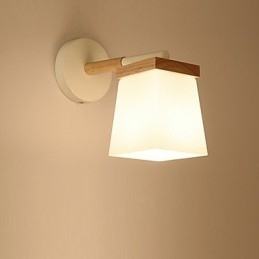 Squere Glassshade Væglampe Til Soveværelse Moderne Funktion Ambient Light Wall Sconces Wall Light