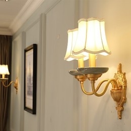 Enkel Country Traditionel Klassisk Messing Funktion til Mini Style Uplight Væglamper Væglampe Pu