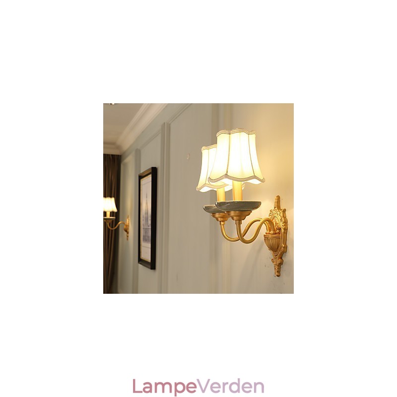 Enkel Country Traditionel Klassisk Messing Funktion til Mini Style Uplight Væglamper Væglampe Pu