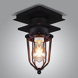 Retro smedede væglampe Enkelthoved Antik Reminisced Lampe Loft American Iron Vintage Small Cages Loftslampe