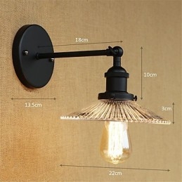 Country Retro Painting Feature til Mini Style Øjenbeskyttelse Ambient Light Wall Sconces