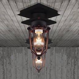 Retro smedede væglampe Enkelthoved Antik Reminisced Lampe Loft American Iron Vintage Small Cages Loftslampe