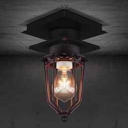 Retro smedede væglampe Enkelthoved Antik Reminisced Lampe Loft American Iron Vintage Small Cages Loftslampe
