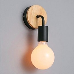 Moderne Minimalistisk Kreativ Personlighed Træ Jern Lampe Gang Balkon Soveværelse Sengebord Jern Væglampe