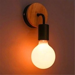 Moderne Minimalistisk Kreativ Personlighed Træ Jern Lampe Gang Balkon Soveværelse Sengebord Jern Væglampe
