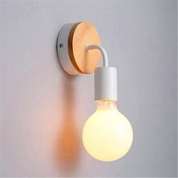Moderne Minimalistisk Kreativ Personlighed Træ Jern Lampe Gang Balkon Soveværelse Sengebord Jern Væglampe