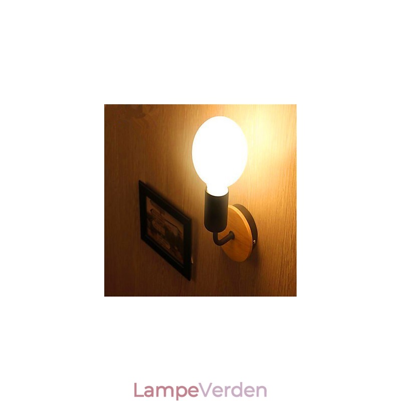 Moderne Minimalistisk Kreativ Personlighed Træ Jern Lampe Gang Balkon Soveværelse Sengebord Jern Væglampe