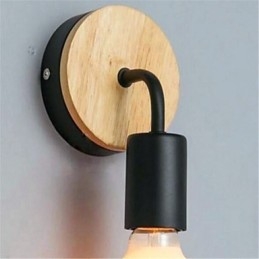 Moderne Minimalistisk Kreativ Personlighed Træ Jern Lampe Gang Balkon Soveværelse Sengebord Jern Væglampe