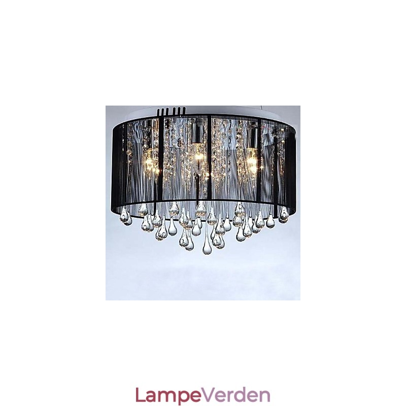 Luksus sort dråbeloft krystallysekrone