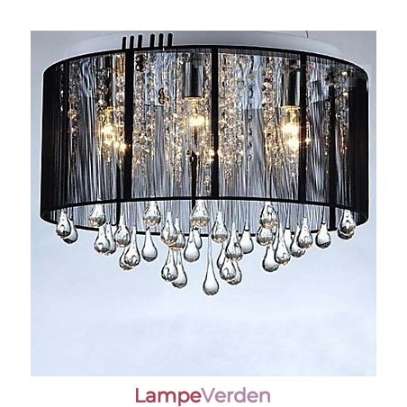 Luksus sort dråbeloft krystallysekrone