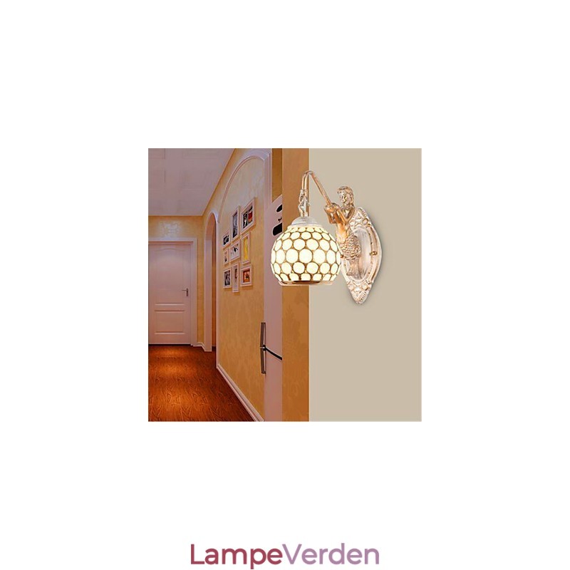 Enkel europæisk stil væglampe Retro Pastoral Soveværelse Sengeside Balkon Trapper Gang Spejllampe