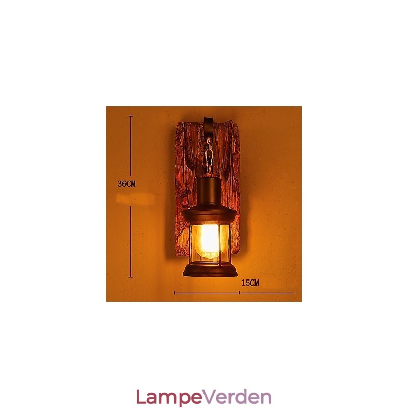 Single Head Industriel Vintage Retro Træ Metal Maleri Farve Væglampe til Home Hotel Corridor Dekorer væglampe