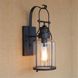 Rustik Lodge Country Retro Sort Oxide Finish Funktion til Øjenbeskyttelse Ambient Light
