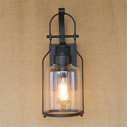 Rustik Lodge Country Retro Sort Oxide Finish Funktion til Øjenbeskyttelse Ambient Light