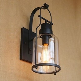 Rustik Lodge Country Retro Sort Oxide Finish Funktion til Øjenbeskyttelse Ambient Light