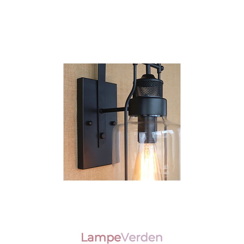 Rustik Lodge Country Retro Sort Oxide Finish Funktion til Øjenbeskyttelse Ambient Light