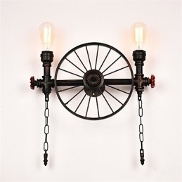 Vintage industrielle rørvæglamper Creative Lights Restaurant Cafe Bar Dekorationsbelysning med 2 lys malet finish