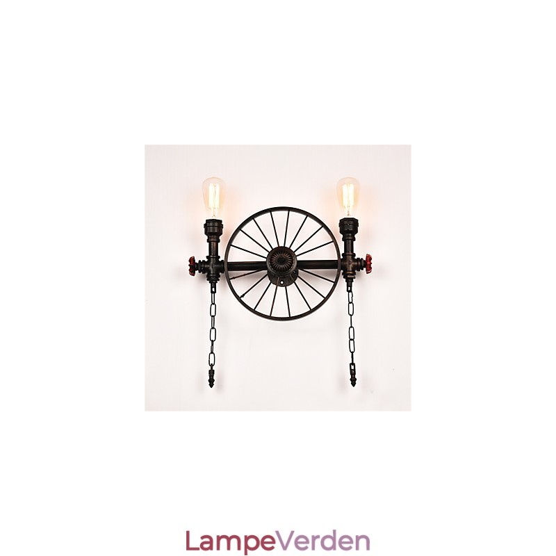 Vintage industrielle rørvæglamper Creative Lights Restaurant Cafe Bar Dekorationsbelysning med 2 lys malet finish