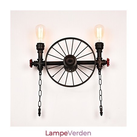 Vintage industrielle rørvæglamper Creative Lights Restaurant Cafe Bar Dekorationsbelysning med 2 lys malet finish