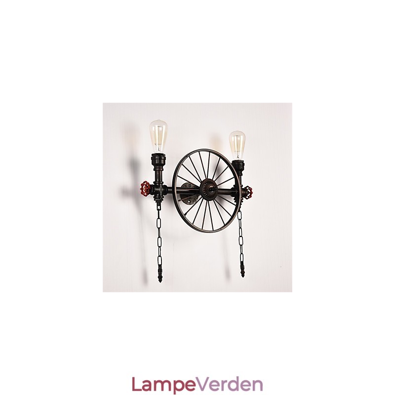 Vintage industrielle rørvæglamper Creative Lights Restaurant Cafe Bar Dekorationsbelysning med 2 lys malet finish