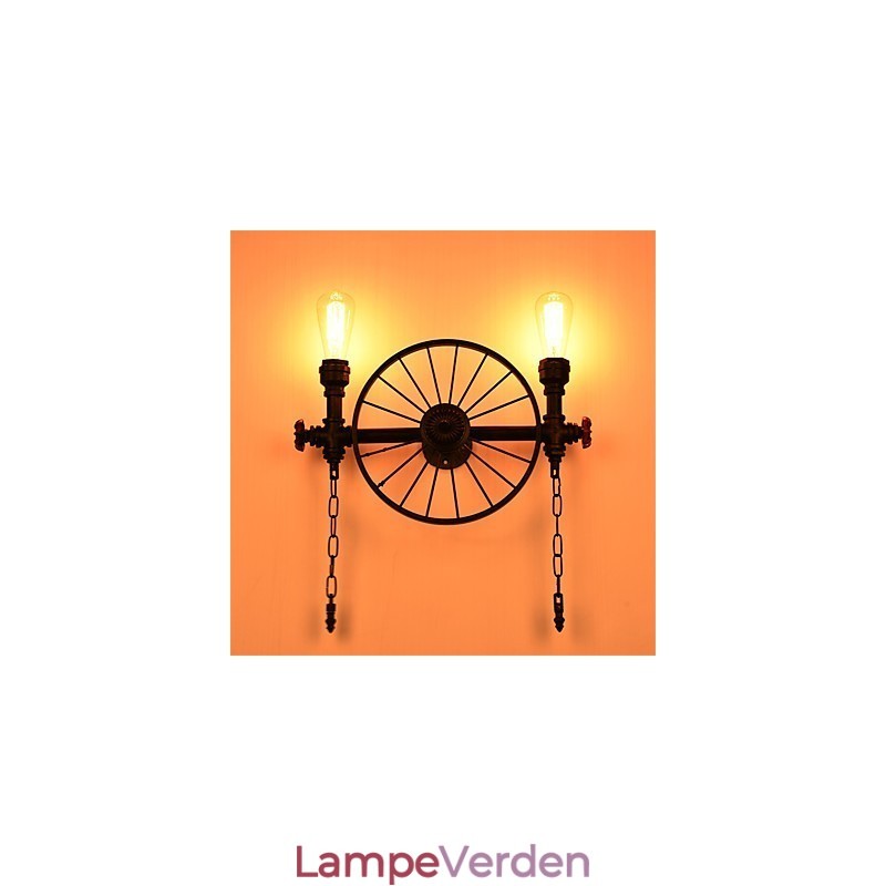 Vintage industrielle rørvæglamper Creative Lights Restaurant Cafe Bar Dekorationsbelysning med 2 lys malet finish