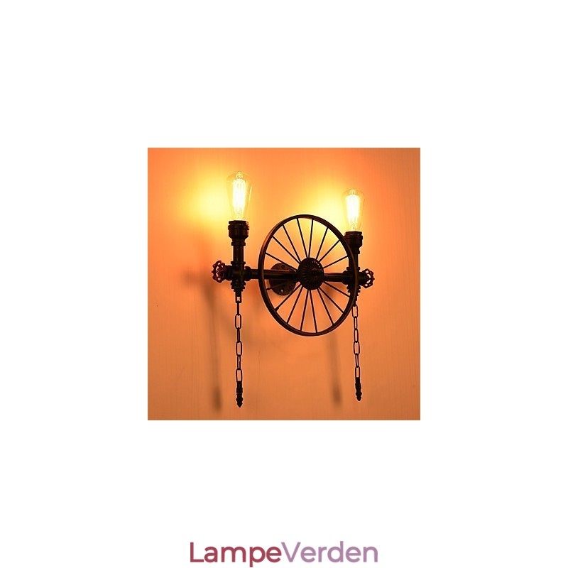 Vintage industrielle rørvæglamper Creative Lights Restaurant Cafe Bar Dekorationsbelysning med 2 lys malet finish