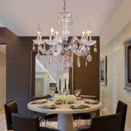 Upligh krom loftslampe stearinlys akryl armatur lysekrone pendel