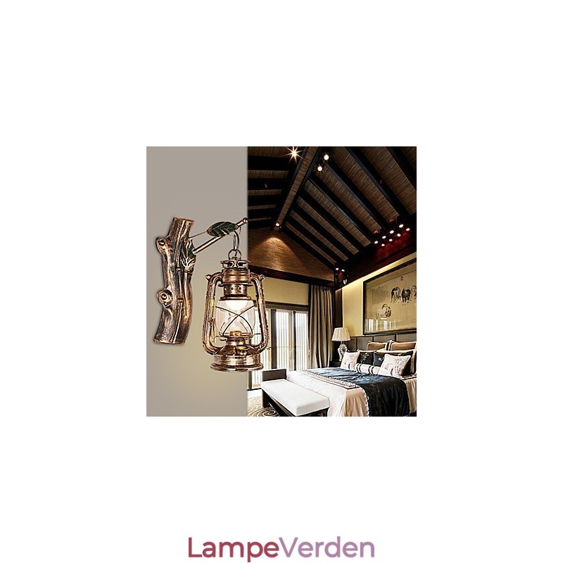 Rustik Lodge maleri funktion til Mini Style Uplight Væglamper Væglampe