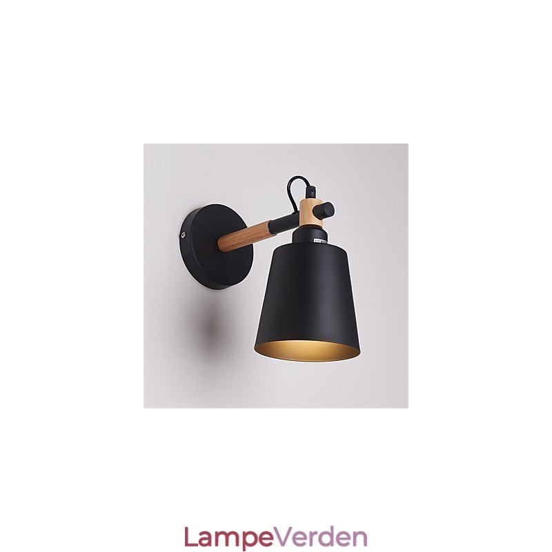Vintage træ Art Deco Metal Metal Rustik Væglampe Stue Spisestue Gang Væglampe Sort Hvid Valgfri