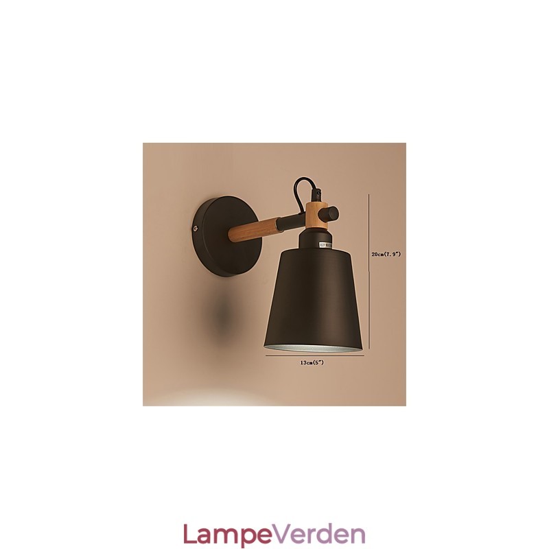 Vintage træ Art Deco Metal Metal Rustik Væglampe Stue Spisestue Gang Væglampe Sort Hvid Valgfri
