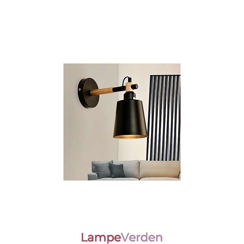 Vintage træ Art Deco Metal Metal Rustik Væglampe Stue Spisestue Gang Væglampe Sort Hvid Valgfri