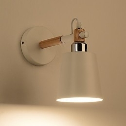 Vintage træ Art Deco Metal Metal Rustik Væglampe Stue Spisestue Gang Væglampe Sort Hvid Valgfri