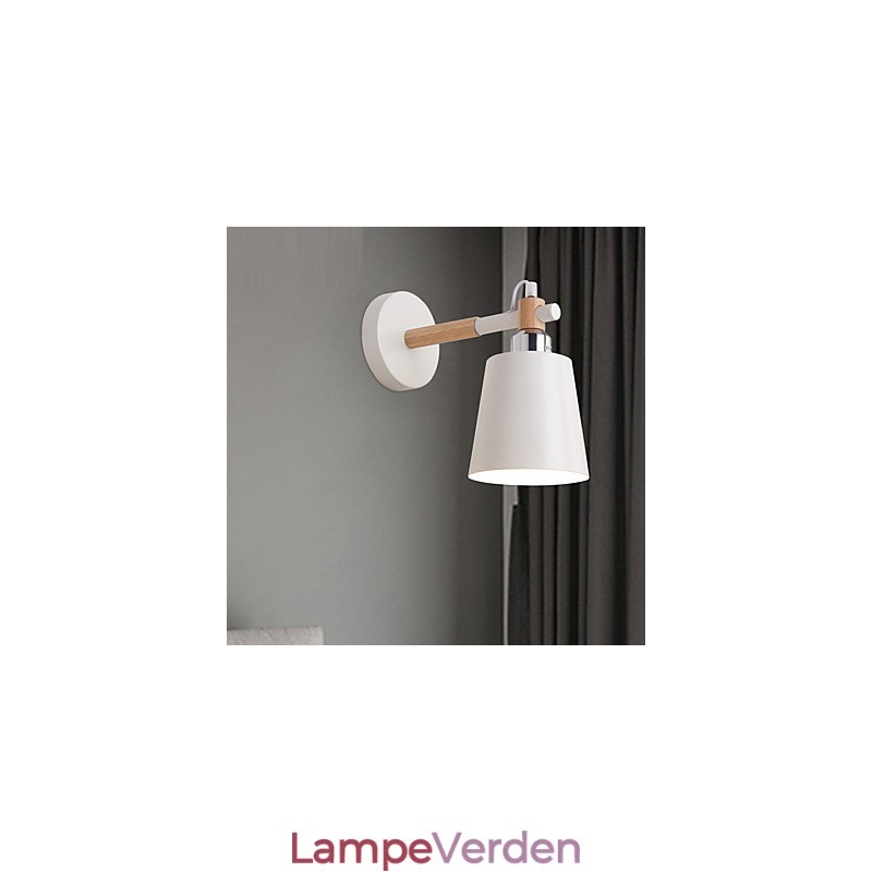 Vintage træ Art Deco Metal Metal Rustik Væglampe Stue Spisestue Gang Væglampe Sort Hvid Valgfri