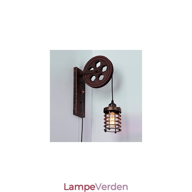 Industriel Retro Iron Væglampe Creative Personality Lift Pulley Væglampe