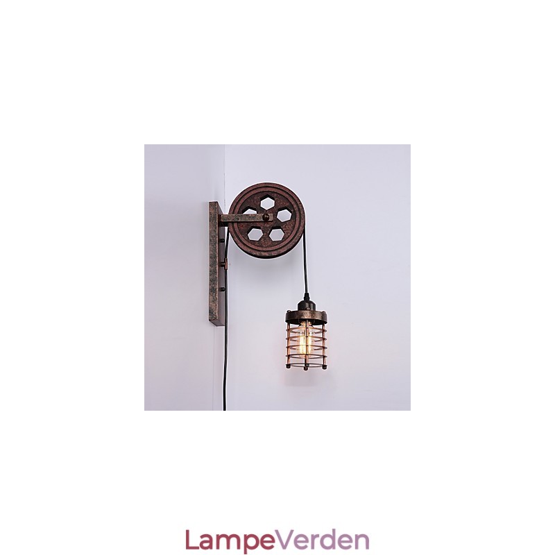 Industriel Retro Iron Væglampe Creative Personality Lift Pulley Væglampe