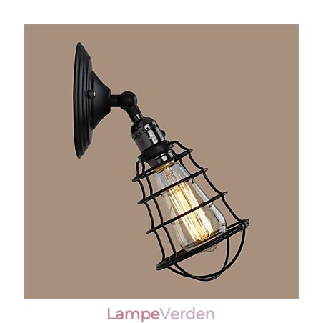 Med afbryder Vintage 1 Light Industrial Sort Metal Bur Loft Væglampe Stue Spisestue Gang Cafe Barer Bar Væglampe Med afbryder Vintage 1 Light Industrial Sort Metal Bur Loft Væglampe Stue Spisestue Gang Cafe Barer Bar Væglampe