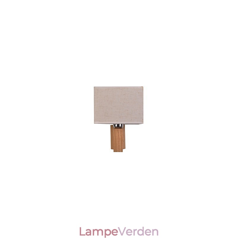 Enkel væglampe Sengebordslampe med stofskærm og massivt træ til kommode i soveværelset Stue Babyværelse