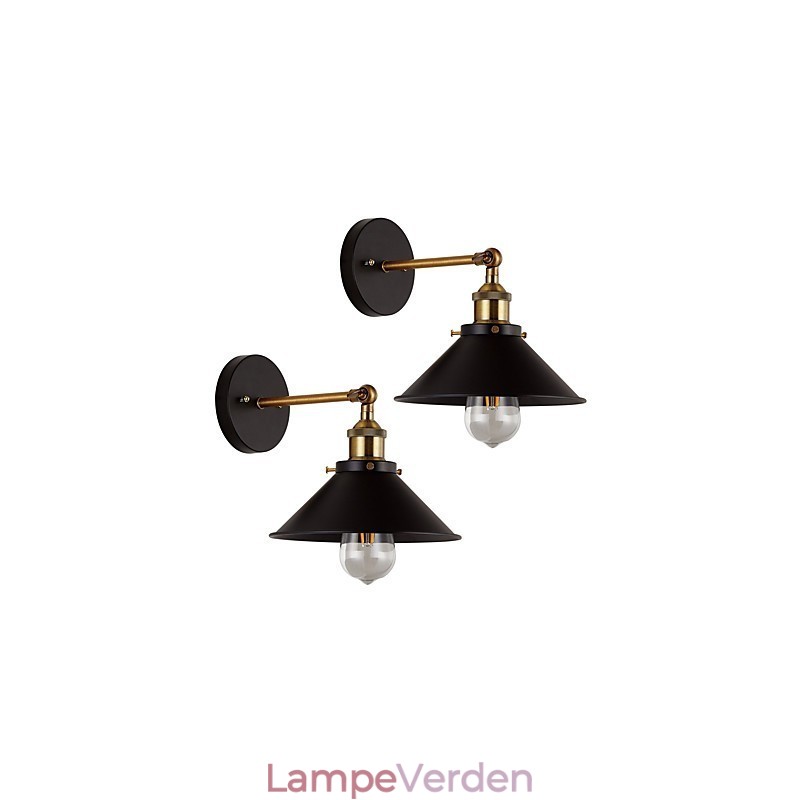 2 stk Metal Væglamper Industriel Væglampe Vintage Edison Simplicity Lampe til Cafe Club Bar Belysning