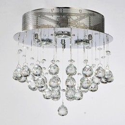 Traditionel klassisk krystal krom metal flush Mount