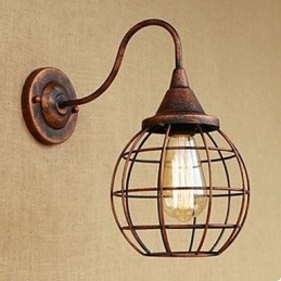 Iron Art RETRO Rust Farve Study lStue Sengekant Amerikansk Væglampe