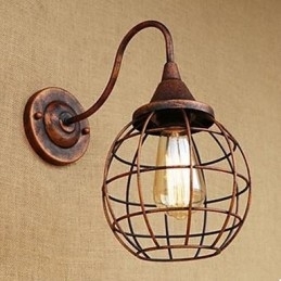 Iron Art RETRO Rust Farve Study lStue Sengekant Amerikansk Væglampe